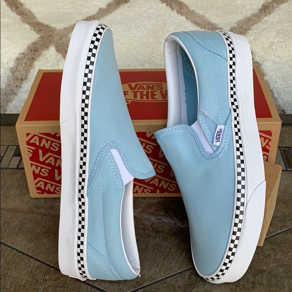 VANS CLASSIC SLIP-ON CHECK FOXING COOL BLUE WMNS - Picture 6 of 16